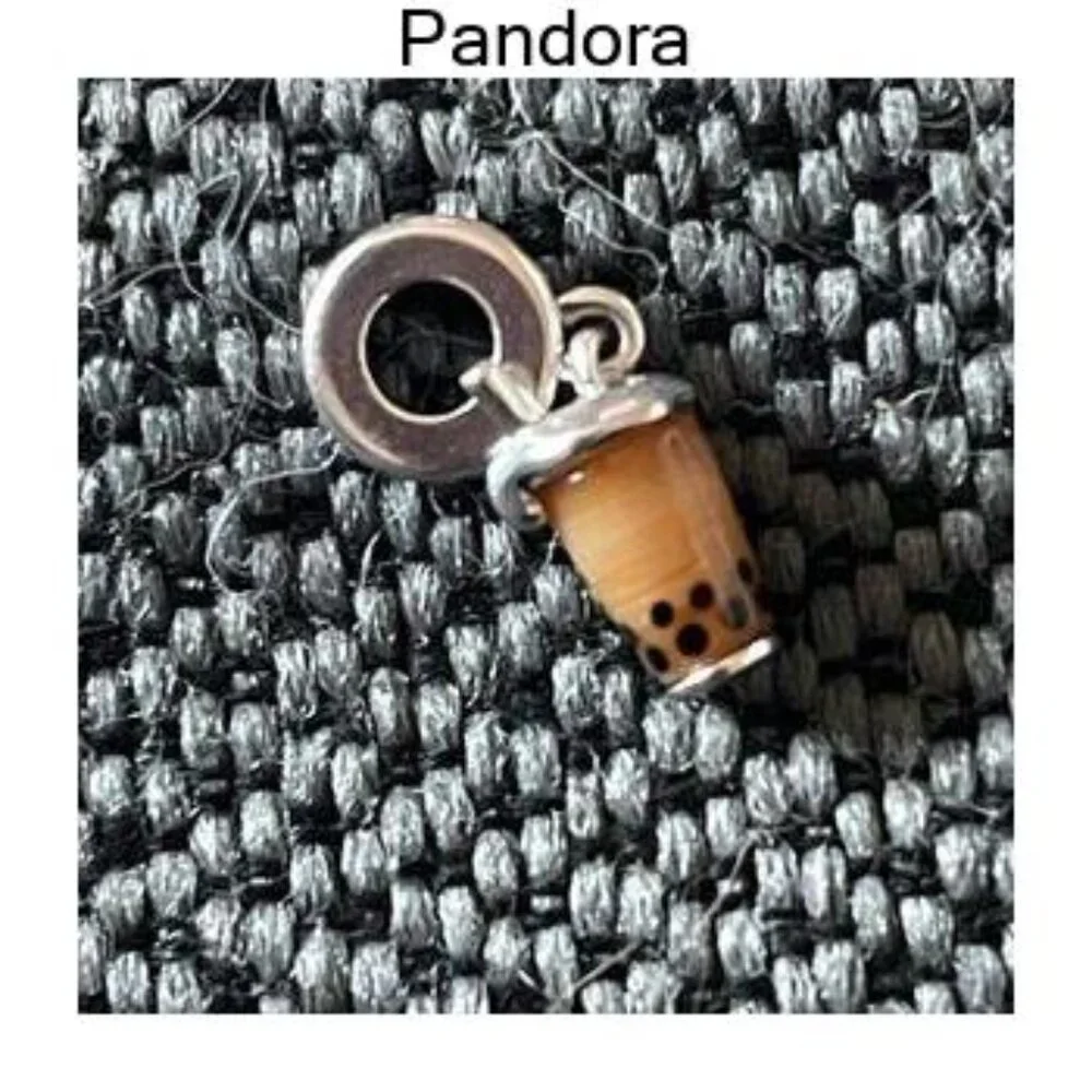 Authentic Pandora Murano Glass Bubble Tea Dangle Charm.